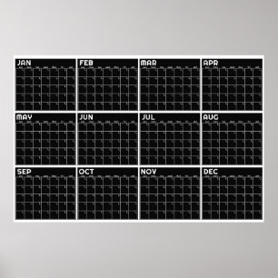 Monatlicher undatierter minimalistischer Wandplane Poster