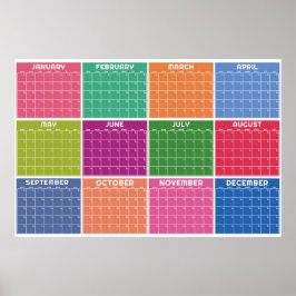 Monatlicher undatierter minimalistischer Wandplane Poster