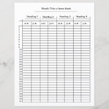 Monatliches 4-Spalten-Diagramm für 10.00 Uhr-Diagr