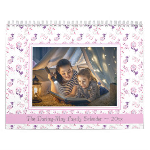Monatliches Foto Pastell Blumenmuster Kalender