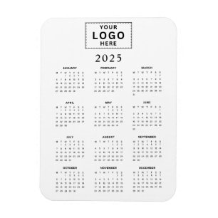 Monatliches Logo Minimalistisch 2025 Kalender Magnet