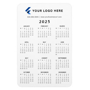 Monatliches Logo Minimalistisch 2025 Kalender Magnet