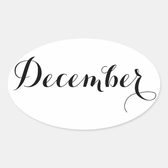 Monats-Aufkleber: Dezember Ovaler Aufkleber (Vorderseite)