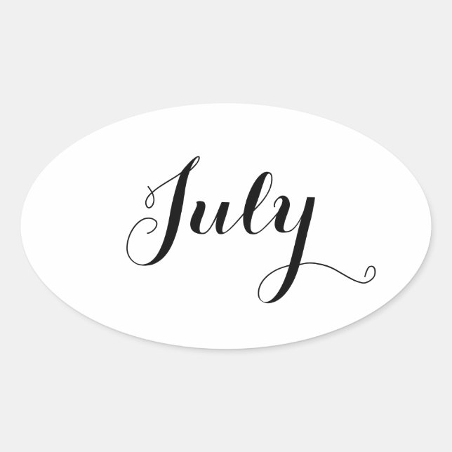 Monats-Aufkleber: Juli Ovaler Aufkleber (Vorderseite)