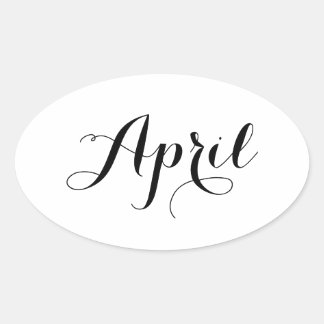 Monatsaufkleber: April Ovaler Aufkleber