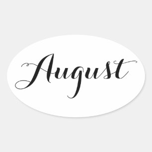 Monatsaufkleber: August Ovaler Aufkleber