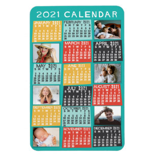 Monatskalender 2021 Modernes FotoCollage Magnet