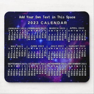 Monatskalender 2023 Benutzerdefinierter Weltraumne Mousepad