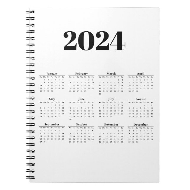 Monatskalender 2024 | Hintergrund Notizblock (Vorderseite)