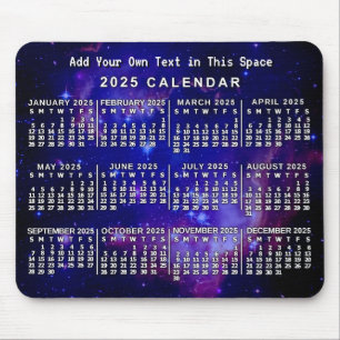 Monatskalender 2025 Benutzerdefinierter Weltraumne Mousepad