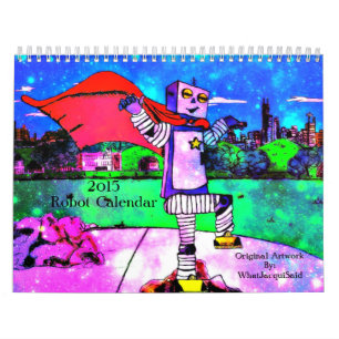 Monatskalender der Comic-Art-Roboter-2015 Kalender