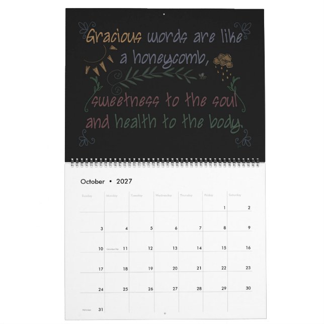 Monatskalender für Blackboard-Skripte Kalender (Okt 2027)