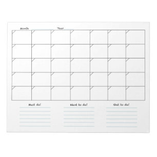 Monatskalender-Notizblock Notizblock