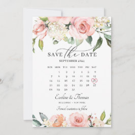 Monatskalender Rosa Blütenrosa Save The Date