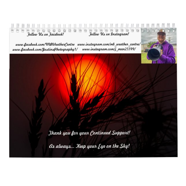 Monatskalender von Manitoba Wetterzentrum 2022  Kalender (Rückseite)