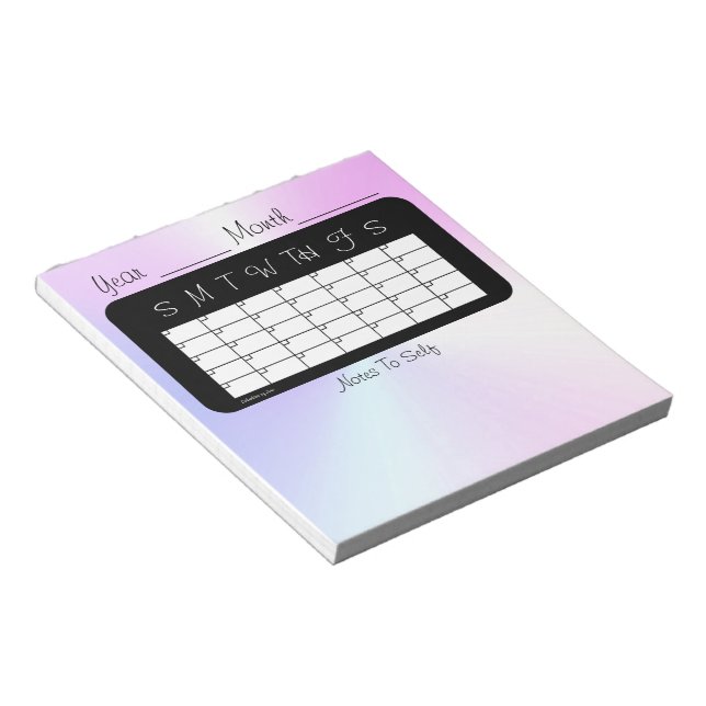 Monatsplaner Miami Shimmer Kalender von Janz Notizblock (angewinkelt)