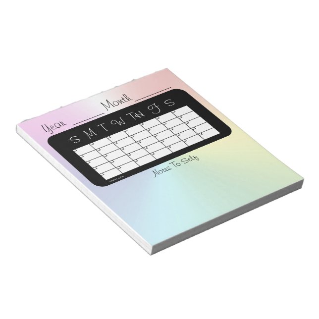 Monatsplaner Shimmer Kalender von Janz Notepad Notizblock (angewinkelt)