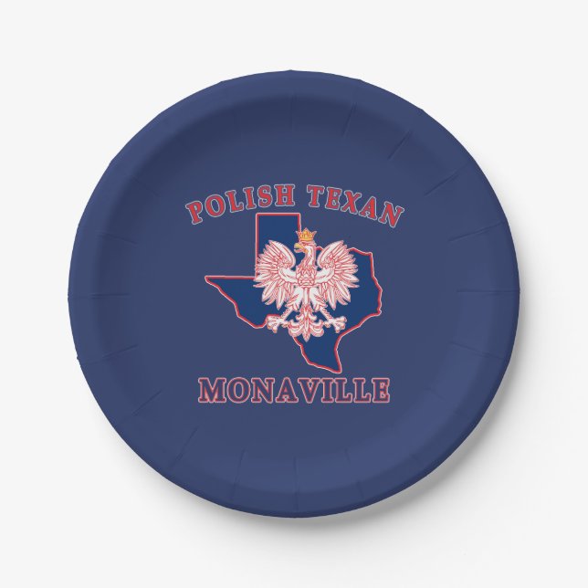 Monaville Polnisch Texan Pappteller (Vorderseite)