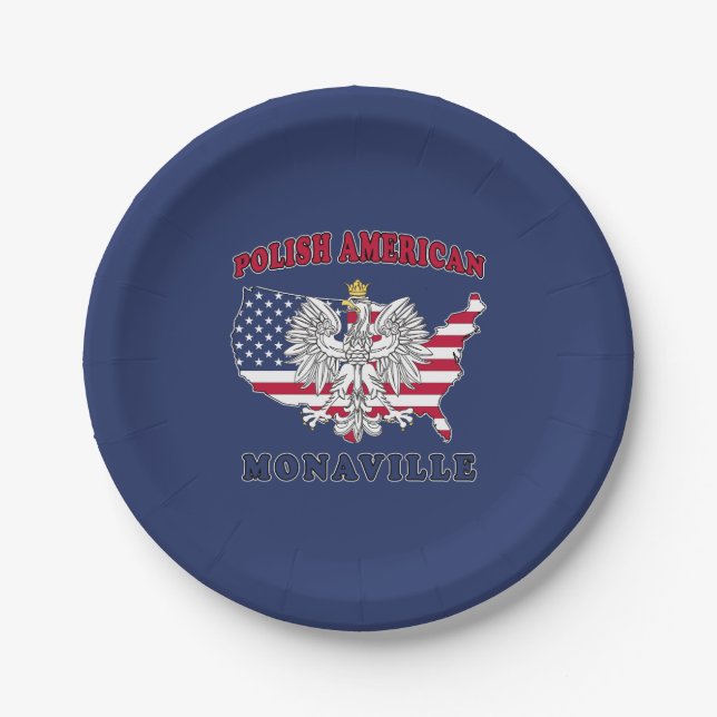 Monaville Texas Polnischer Amerikaner Pappteller (Vorderseite)