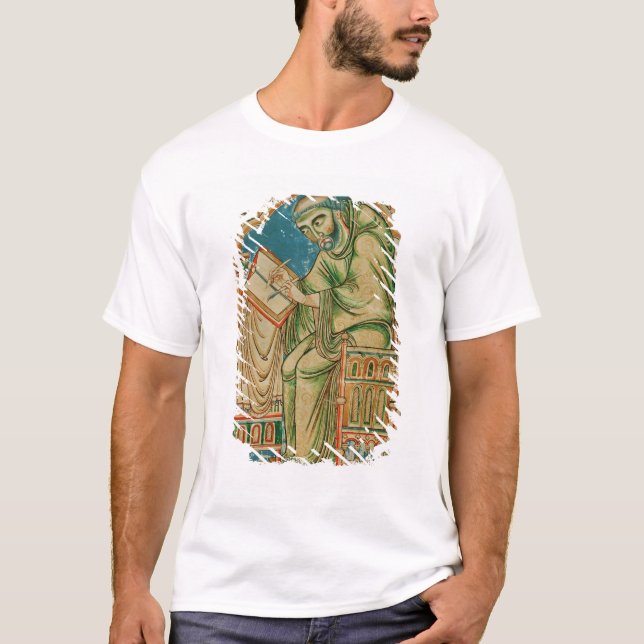 Mönch Eadwine bei der Arbeit über das Manuskript, T-Shirt (Vorderseite)