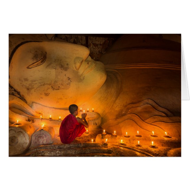 Mönch-Gebet durch einen Buddha (Vorderseite (Horizontal))