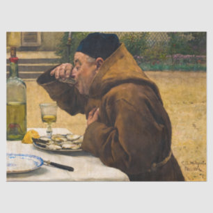 Mönch mit Austern, 1884 von Carl Gustaf Hellqvist Seidenpapier