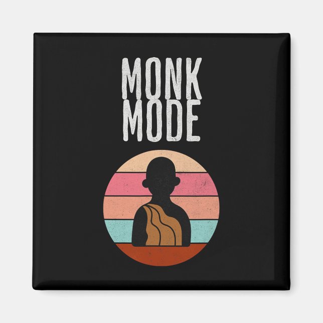 Mönch-Modus, Zen und Yoga, Meditation, buddhistisc Magnet (Vorne)