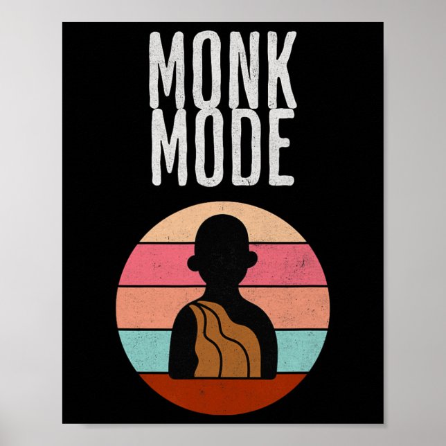 Mönch-Modus, Zen und Yoga, Meditation, buddhistisc Poster (Vorne)