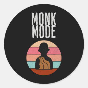 Mönch-Modus, Zen und Yoga, Meditation, buddhistisc Runder Aufkleber