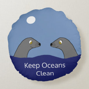 Mönch-Siegel Verabredet Rundes Kissen