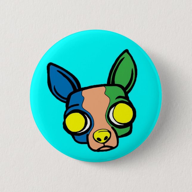 Mönch-Welpen-Button - Türkis Button (Vorderseite)