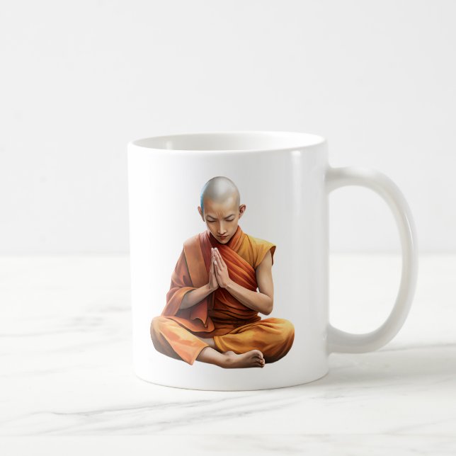 Mönch Zen Meditation Kaffeetasse (Rechts)