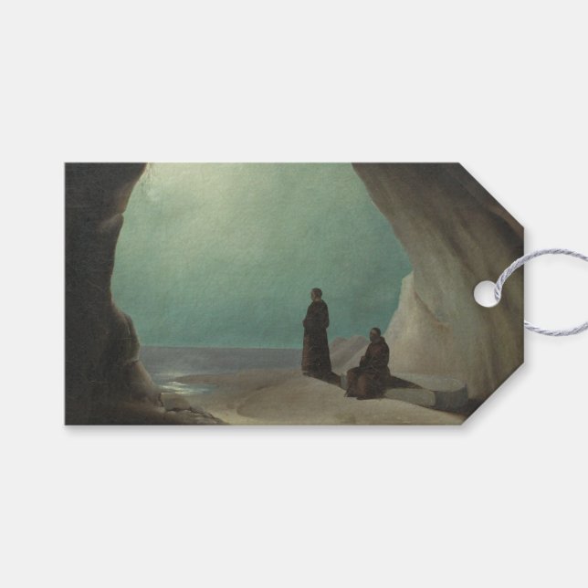 Mönche in Grotto (von Carl Blechen) Geschenkanhänger (Vorderseite (Horizontal))