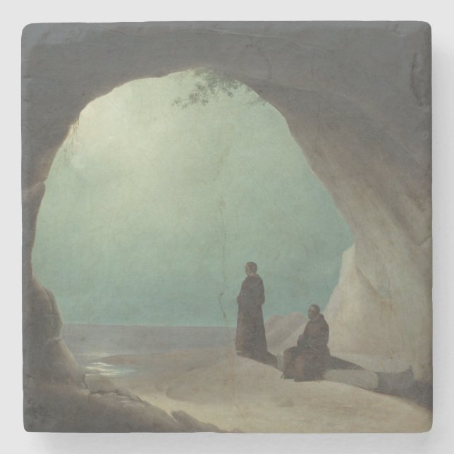 Mönche in Grotto (von Carl Blechen) Steinuntersetzer (Vorderseite)