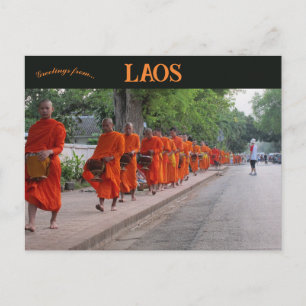 Mönche in Luang Prabang Laos Postkarte