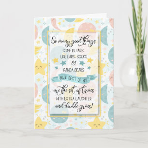 Mönche und Stars von Zwillings Baby Karte