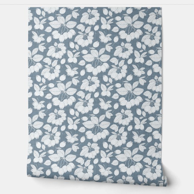 Monchrome Berry Branch Wallpaper Tapete (Abrollen)