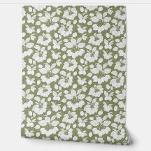 Monchrome Berry Branch Wallpaper