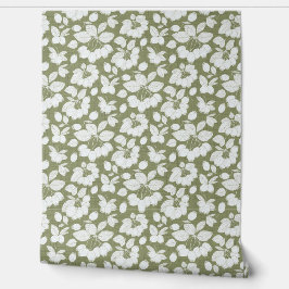 Monchrome Berry Branch Wallpaper Tapete