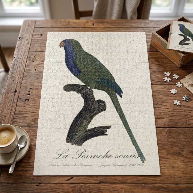 Mönchssittich oder Graukopfsittich, Myiopsitta Mon Puzzle (Monk Parakeet or Monk Parrot, Myiopsitta Monachus. Jigsaw Puzzle)