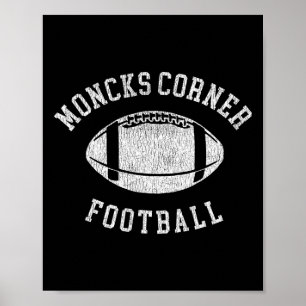 Moncks Corner Football abgenutzt Vintage 80er Jahr Poster