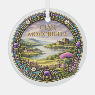Moncrieffe-Schottischer-Clan-Tartan & -Wappen Ornament Aus Glas
