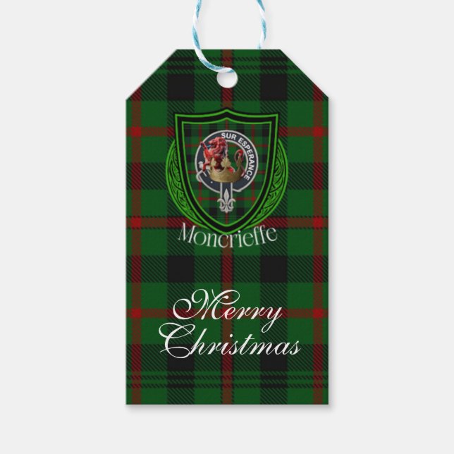 Moncrieffe Scottish Clan Tartan & Crest Geschenkanhänger (Vorderseite)