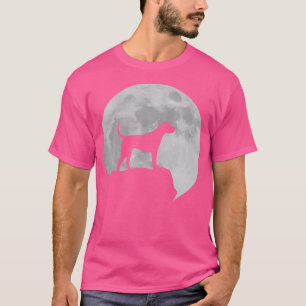 Mond and Dog Silhouette Englisch Foxhound T-Shirt