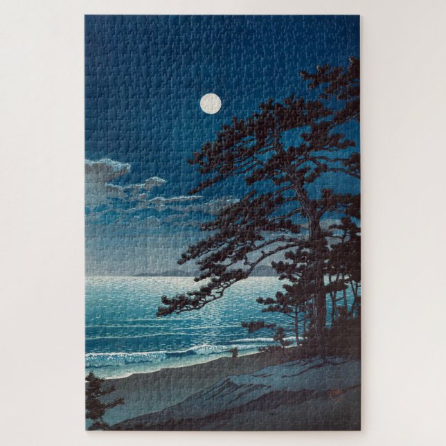 Mond at Ninomiya Beach, Hasui Kawase Puzzle (Vertikal)