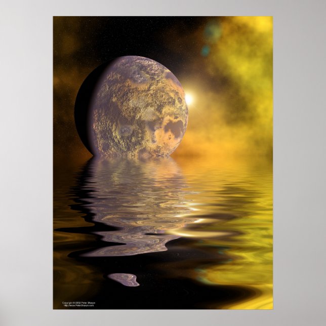 Mond auf dem Wasser Poster (Vorne)