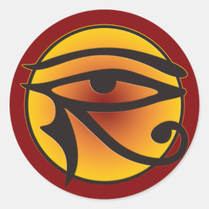 Mond-Auge von Horus   dunkelrot Runder Aufkleber