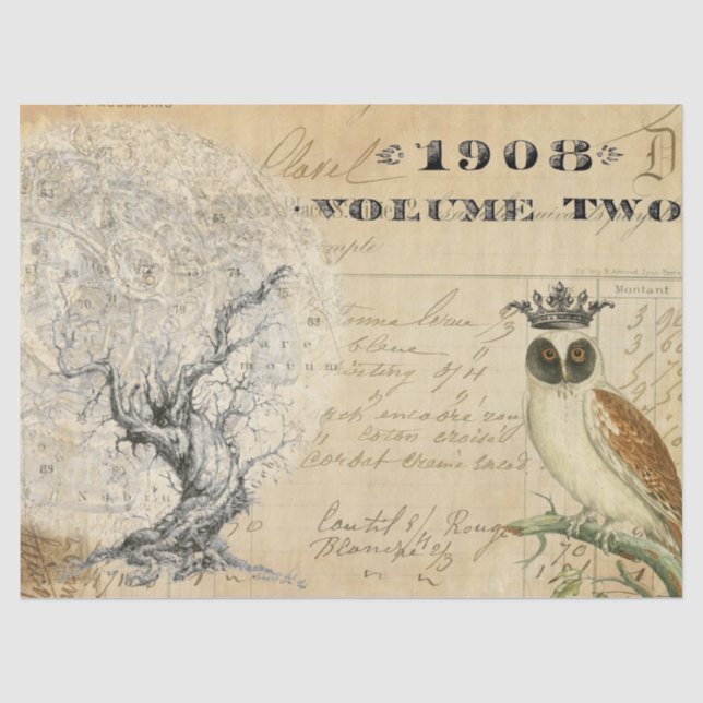 Mond-Baum Decoupage Gewebe Seidenpapier (Vorderseite)