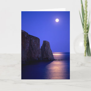 Mond bei Dämmerung Perce-Felsen Gaspé-Küste Queb Karte