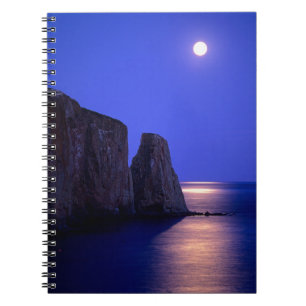 Mond bei Dämmerung   Perce-Felsen Gaspé-Küste Queb Notizblock